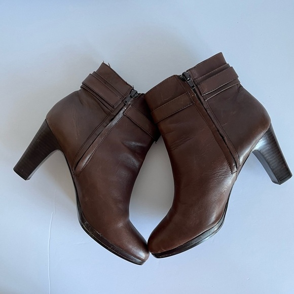Brown Leather Ankle Boots - Picture 3 of 9